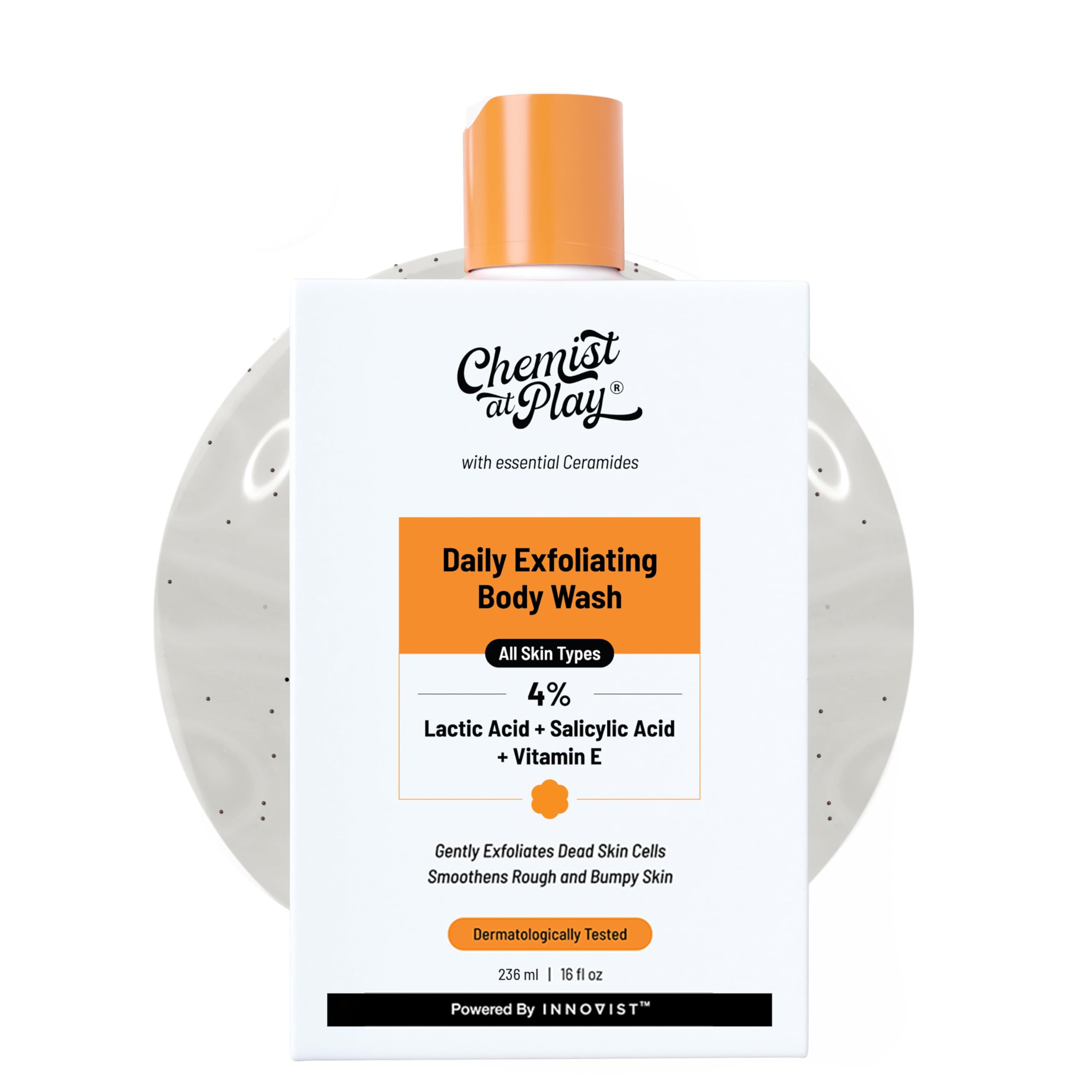 Chemist at Play Body Wash Exfoliating For Dry Rough Bumpy Strawberry Skin With 1% Salicylic Acid 2% Lactic Acid And Ceramides For Men And Women (7.9 Ounce)